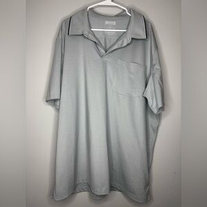 Men's Light Gray Short Sleeve Polo Shirt with Chest Pocket